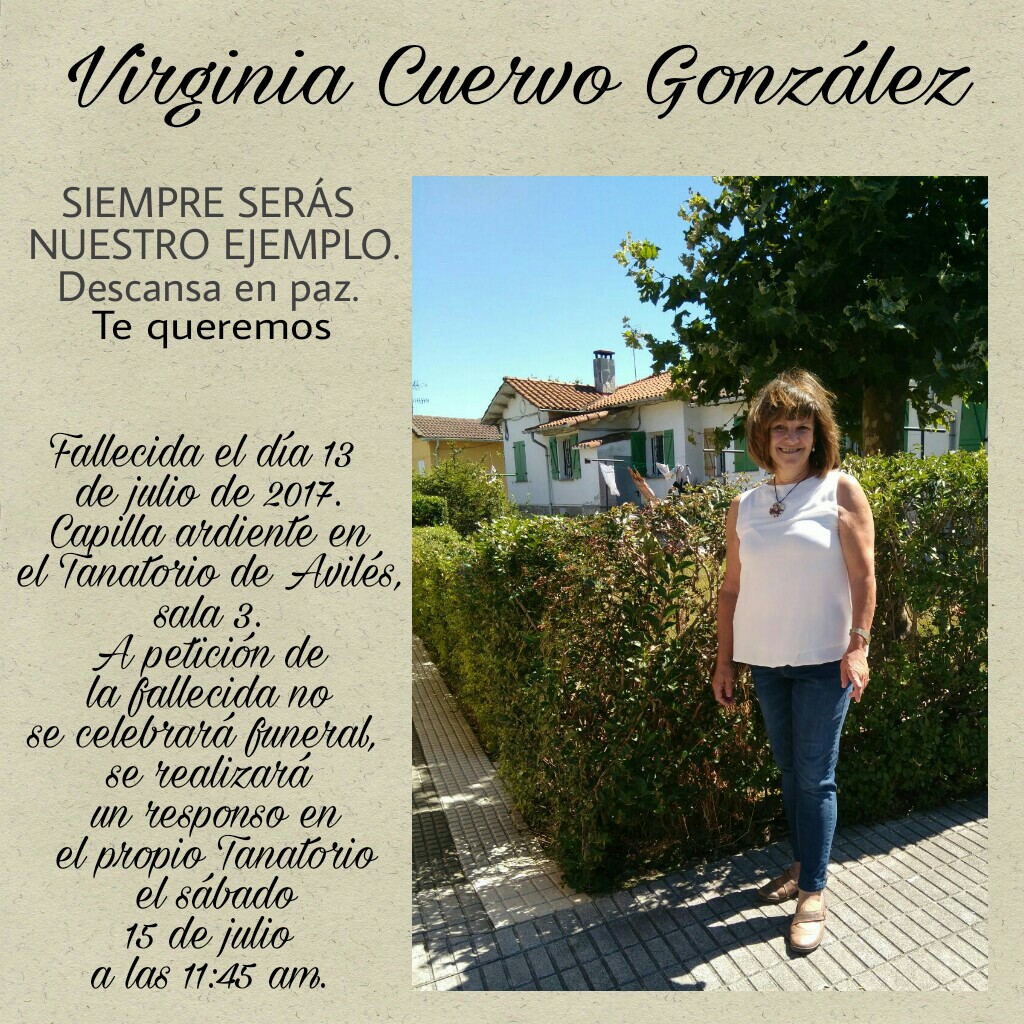 Virginia Cuervo González, In Memoriam 