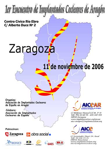 Cartel anunciador 1er Encuentro de Implantados Cocleares de Aragón