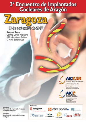 Cartel anunciador 2º Encuentro de Implantados Cocleares de Aragón