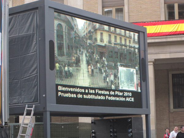 Foto de la pantalla de la Plaza del Pilar